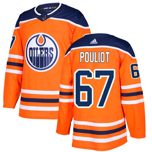 Adidas Men Edmonton Oilers 67 Benoit Pouliot Orange Home Authentic Stitched NHL Jersey